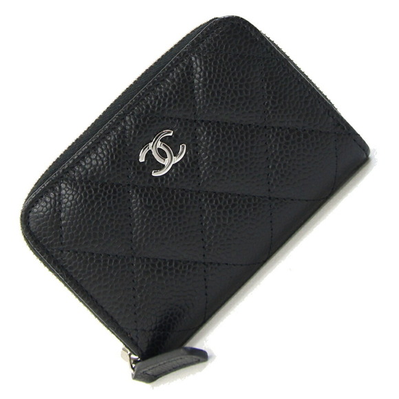 CHANEL Black Caviar Leather Logo Wallet - Picture 1 of 5